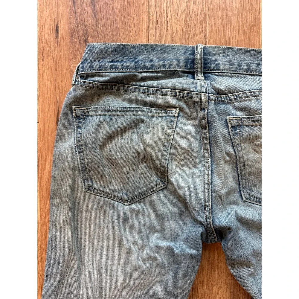 Banana Republic Vintage Straight Jeans Men's‎ 31x34 Blue Distressed 100% Cotton